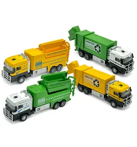 Customized hot items 1:60 Alloy free wheel Sanitation transport Tanker die cast mini truck toys for kids