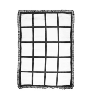 La migliore vendita Qualisub nuovo design natale nero <span class=keywords><strong>Plaid</strong></span> 20 pannelli coperta sublimazione coperta bianca stampa coperta personalizzata - Product Image 2