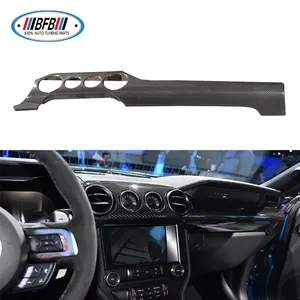 4 Lỗ Khô Sợi Carbon Xe Bảng Điều Khiển Trang Trí Sticker Bảng Điều Chỉnh Trim Cho Ford Mustang Nội Thất Trim 15-19