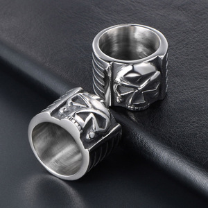 Men's Wide <b>Skull</b> <b>Ring</b> Zinc Alloy SA756 Gift Jewelry Face Design - Product Image 4