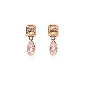Fashion Drop <b>Earrings</b> <b>Gold</b> Plated 316L Stainless Steel Sustainable Resistant Crystal <b>Dangle</b> <b>Earrings</b> - Product Image 2