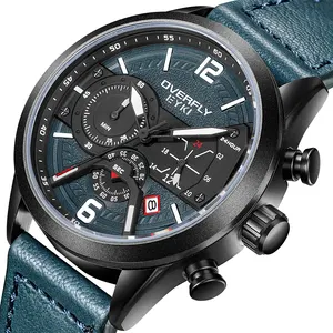 Quartz Sport Alloy Dial Leather Band Wrist Watch