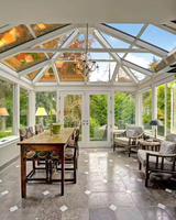 Pavillon de jardin triangulaire personnalisé en aluminium étanche, design européen, avec double vitrage trempé pour villa extérieure
