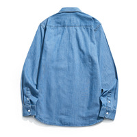 Hommes Denim Chemise À Manches Longues Doux 100% Coton Jeans Cowboy Chemise OEM/ODM Chemise