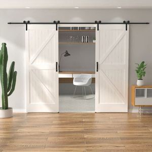 WEKIS Modern Single Panel Sliding Barn Door Installation Hardware <b>Kits</b> Screw Y-Shape Design Steel 250lbs Capacity Soundproof - Product Image 5