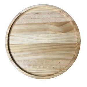 Plateau rond en bois massif 25x25x2 cm, plateau de service pour fruits, thé, collations, hôtel, café et thé - Product Image 5