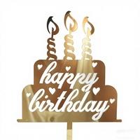 Décorations de gâteau d'anniversaire en acrylique écologiques et adorables à insérer – Formes étoile, arc-en-ciel, papillon, licorne – Fournitures de fête