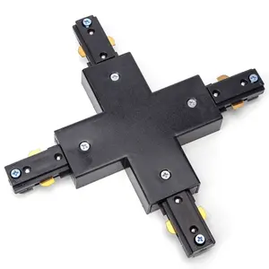 Binario a tre vie nero, tipo X, resistente e facile da installare, ideale per supportare connessioni elettriche e migliorare la... - Product Image 1