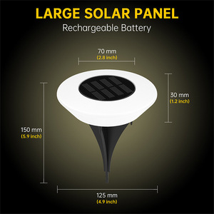 Lampe solaire encastrée étanche pour extérieur, cour et jardin, IP65, résistante à la chaleur et à la neige, éclairage mural pour clôture - Product Image 3