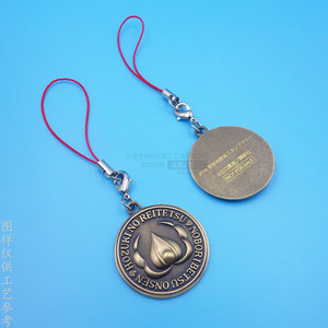 Breloque de téléphone portable en alliage de zinc, pendentif gaufré 20 mm, thème anime rétro, accessoire métallique décoratif, cadeau - Product Image 3