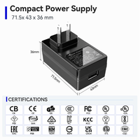 Anpassbarer Wiederaufladbarer Netzadapter 12V 2A 24V1A 24W Stromversorgungsadapter für CCTV-Kamera LED-Licht UL-Zertifizierung