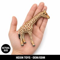 Figurine de girafe réaliste en PVC écologique marron-crème 13,5x4x14,7 cm, jouet éducatif, décoration de bureau, 3 ans et plus, unisexe