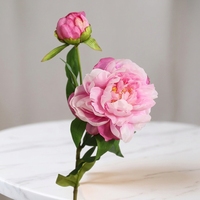Fleur de pivoine artificielle à 2 têtes, fleurs en soie artificielle recyclables pour la décoration de lieux d'événements d'entreprise
