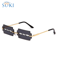 Européen et Américain nouveau personnalité creuse lame lunettes de soleil net célébrité podiums drôle lunettes de soleil tendance lentille océan lunettes