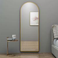 Miroir sur pied pleine grandeur avec cadre argenté, tendance pour la décoration intérieure, mobilier de salon personnalisé, miroir décoratif mural moderne pour dressing