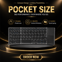 Clavier sans fil pliable avec logo OEM, rechargeable, Bluetooth, ultra fin, clavier de voyage pour les voyages d'affaires