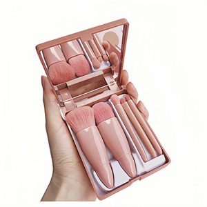 Home Travel Wholesale High Quality Private Label Custom Logo Professional Mini Face Makeup Brush Set with Mirror Box Nylon - Product Image 4