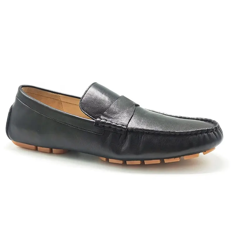 black soft sole custom made loafers women classic flat shoes