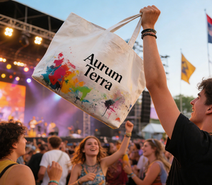 Bolsas de Tela de Algodón Medianas Personalizadas a la Moda, Bolsas de Compras de Algodón con Logotipo Personalizado - Product Image 1