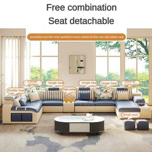 Hot Selling Loungeset Sofa Set Woonkamermeubilair Goede Kwaliteit Fabrieksprijs Eenvoudig Design 7-zits Lederen Sofa's Bank - Product Image 5