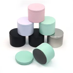 Hot sale empty matte candle tins with thin lid luxury soy wax scented candles in bulk tin candle container