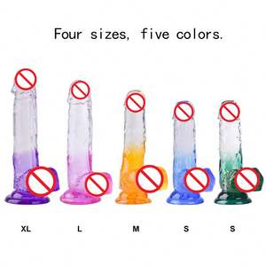4 Maat Realistische Bicolor Transparante Dildo Met Sucker Penis Thuring <span class=keywords><strong>Vagina</strong></span> Anale Zachte Jelly Dildo Seksspeeltjes Voor Mannen Voor Vrouwen - Product Image 6
