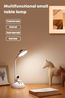 Lampe de bureau contemporaine sans fil, écologique, à commande tactile, avec support pour stylo et fonction de projection, idéale pour la chambre d'enfant et l'utilisation nocturne