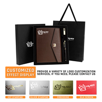 YOUNGS Luxus Geprägtes PU-Leder Notizbuch mit Eigenem Logo Stift USB-Stick A5 Journal Geschenkset für Geschäfts- und Unternehmensführer