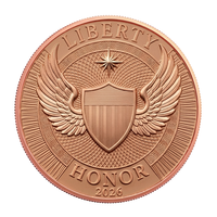 Pièce de monnaie en cuivre pur 999 de 1 once, Aigle ailé au bouclier, en relief 3D, emblème héraldique patriotique, médaille ronde de collection, vente en gros