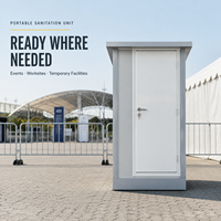 Cabine de toilettes préfabriquée portable, unité de toilettes mobiles avec lavabo pour les sites extérieurs