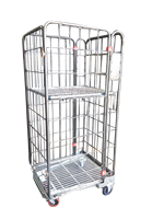 Chariot industriel pliable en treillis métallique Q235 à 4 côtés fermés, capacité 500 kg, pour stockage en entrepôt