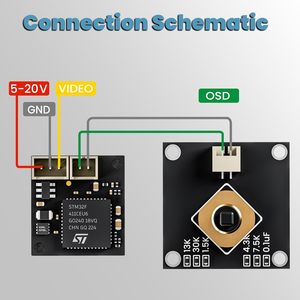 Caméra FPV analogique FPV Cycle Edition 1200TVL 1/3" CMOS Global WDR 2g ultra légère en plastique et métal pour drone FPV Tiny Whoop - Product Image 5