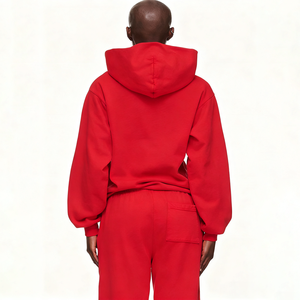 Survêtements unisexes de luxe pour l'hiver, coupe ample, à capuche, en tissu polaire surdimensionné, épaules tombantes, logo personnalisé pour la mode - Product Image 3