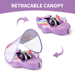 Swimboboエアフリーベビースイミングフロートリング子供スイムリング下腕非インフレータブル子供用プールフロートキャノピー付き夏 - Product Image 5