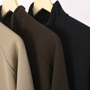 Produttori di abbigliamento personalizzato 520 grammi <span class=keywords><strong>felpa</strong></span> con collo alto mezza <span class=keywords><strong>zip</strong></span> autunno e inverno larga Casual Top a maniche lunghe da <span class=keywords><strong>uomo</strong></span> - Product Image 4