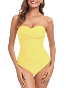 Traje de Baño Bikini de 2 Piezas Personalizado 2025, Sexy, Blanco, de Malla, Cintura Alta, Secado Rápido, Spandex/Nylon, con Top de Manga Corta y Pantalones Cortos - Product Image 1