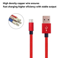 Kabel Data Sinkronisasi dan Pengisian Daya USB Micro Nylon Braided Tahan Lama Ukuran 3ft 6ft 10ft untuk Ponsel Android (Promo)