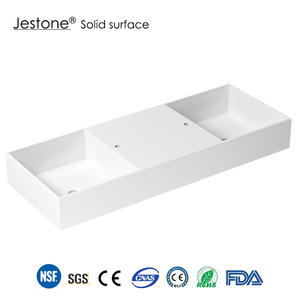 Encimera <span class=keywords><strong>de</strong></span> Baño Integrada <span class=keywords><strong>de</strong></span> Superficie Sólida <span class=keywords><strong>de</strong></span> Acrílico Doble con Lavabos, Resistente al Agua, Ecológica, Fácil Instalación para <span class=keywords><strong>Contratistas</strong></span> - Product Image 1