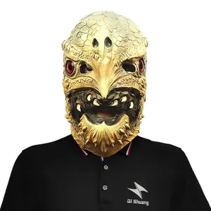 Logo personalizzato realistico in lattice di Halloween maschera animale Cosplay reale aquila animale maschera mascherata mostra oggetti di scena