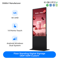 43 49 55 65 Inch Android 14 4K HD Indoor Touch Screen Floor Standing Digital Signage Kiosk Touch Screens Advertising Display