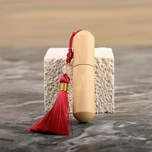 Luxury Mini Portable Empty Refillable Hang 5ml Essential Oil <b>Perfume</b> <b>Bottle</b> Hanging Bamboo Wood Roller <b>Bottles</b> - Product Image 2