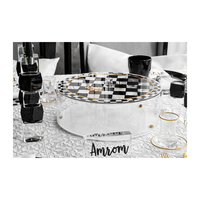 Boîte à Matzah en Lucite Judaïsme Judaica Pesach Collection Waterdale Cadeaux juifs pour la Pâque Boîtes à Matzah en Lucite Onyx