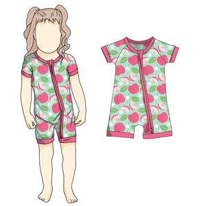 Nieuwste promotieprijs Nieuwe aanwinst Ademend Koel Zomermodel Bamboe Korte Mouwen Rits Rompertje voor Kinderen - Product Image 3