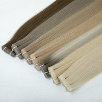 Extensions de cheveux humains Remy vierges bruts colorés, super tirés, alignés sur la cuticule, à bandes adhésives