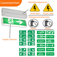Moyen-Orient Offre Spéciale IP65 AC 85-265V signe de sortie de secours rechargeable lumière LED murale lumière de secours