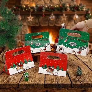 Scatola Regalo Pieghevole per Pasticceria Natalizia, Vendita all'Ingrosso, Disponibile in Stock, Cartoncino Kraft Bianco 350gsm, Confezione Piatta per Biscotti e Muffin Natalizi - Product Image 1
