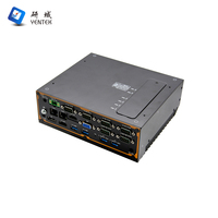 Mini PC Industrial con Ventilador, Intel I5 1235U, 2 HD DP VGA, 4 Pantallas, 2 LAN, 6 RS232 485 DB9 COM, para Montaje en Riel DIN