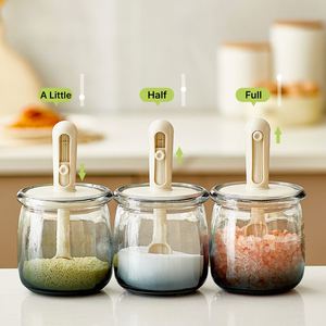 <b>Kitchen</b> <b>Gadget</b> Cooking Organizer 2 in 1 Retractable Spoon & Lid Spice Jar 300ml 10oz Salt Sugar Pepper Condiment Seasoning Jars - Product Image 2