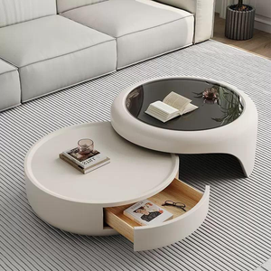 Mesa de Centro de Madera Moderna Nórdica de Lujo, con Cajones Extensibles, Mueble Multifuncional para Sala de Estar, Hotel, TV, Diseño Decorativo de Última Generación - Product Image 4