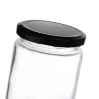 Qualité Abordable, Pots en Verre Ronds avec Couvercles à Vis en Métal pour Miel et Confiture, 100 ml, 120 ml, 180 ml, 280 ml, 380 ml, 500 ml